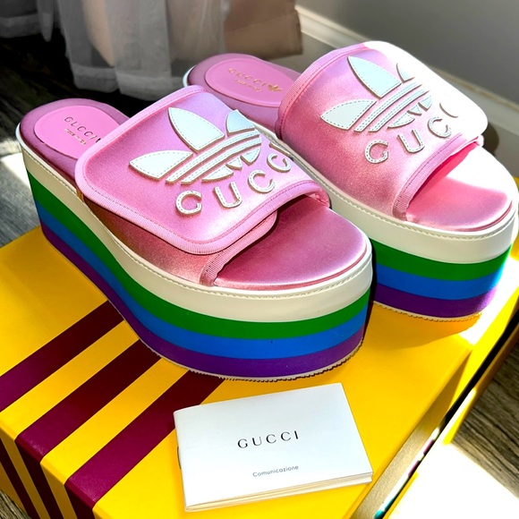 Gucci x Adidas Platform Slide Sandals - Picture 1 of 10